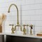 Kingston Brass Bridge Kitchen Faucet with Brass Sprayer, Brushed Brass KS7797BALBS - alternate 6
